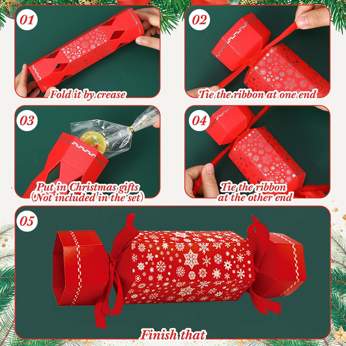 40 Multicolor Christmas Gift Boxes for Holiday Celebrations