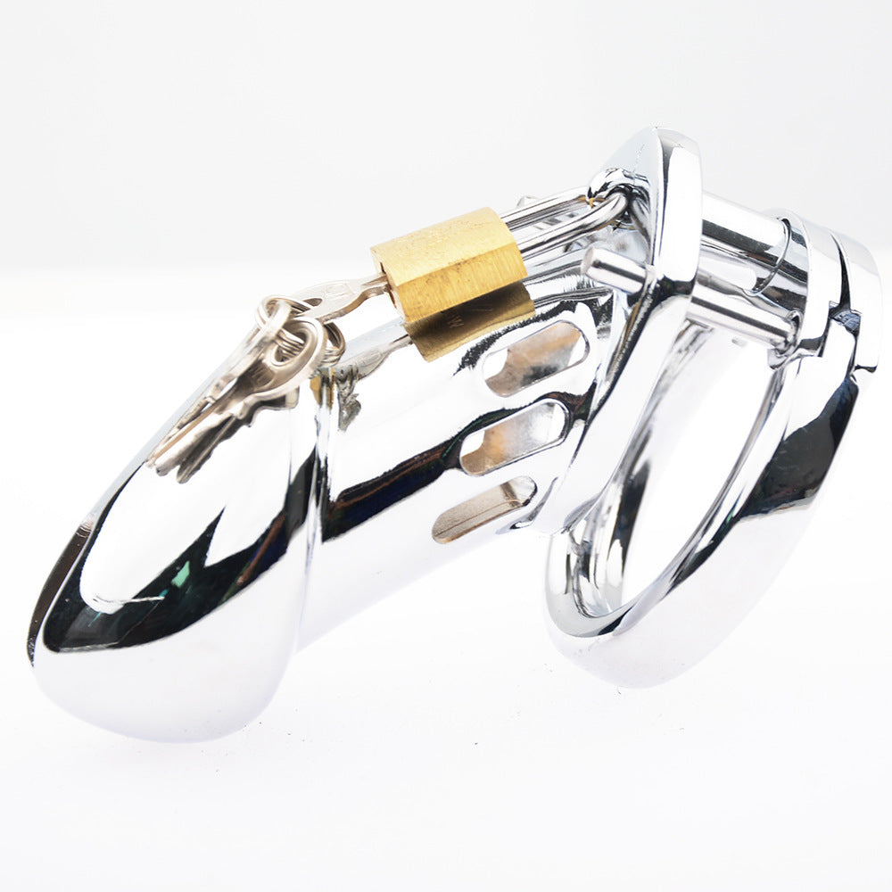 Metal Chastity Lock Device with Adjustable Sizes and Silicone Cage