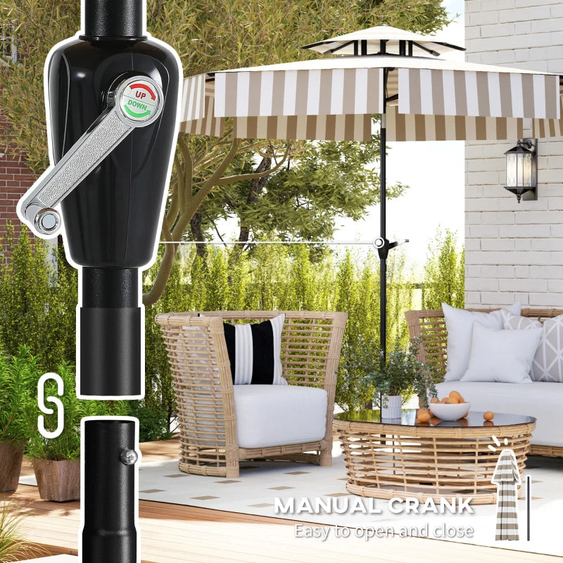 8.6FT Patio Umbrella with UPF 30+ Protection - Light Gray