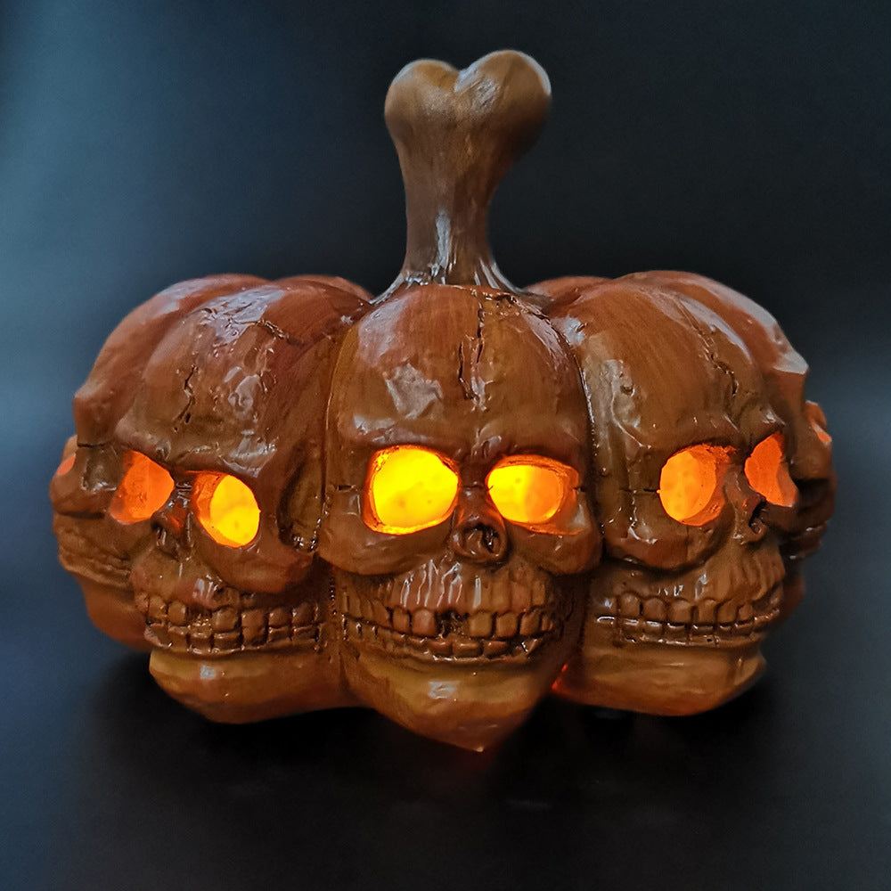 Halloween Skull Pumpkin Lantern - Portable Horror Decoration for Parties