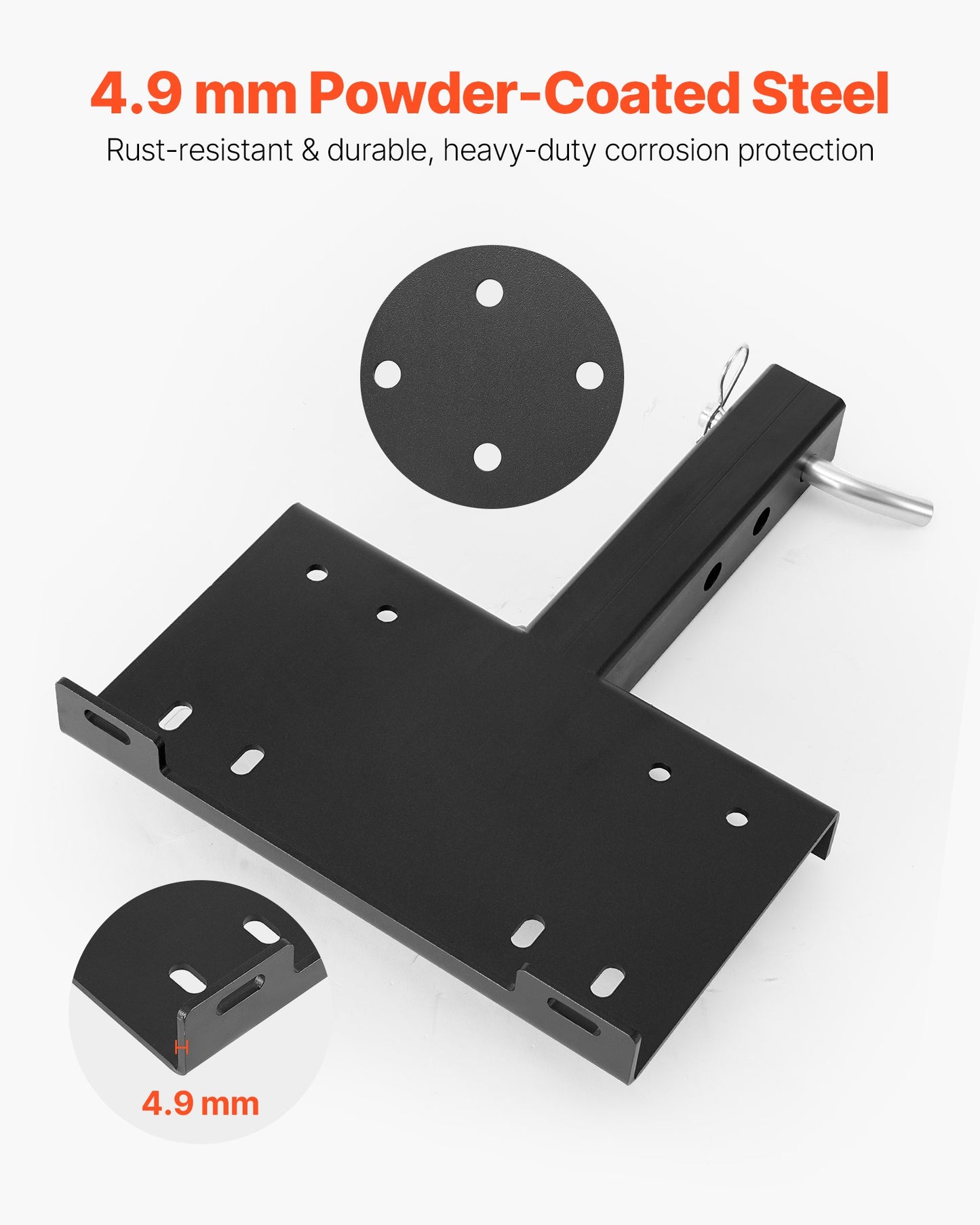 Heavy Duty Trailer Winch Mount 15000 lbs Capacity with 2-Inch Receiver Black