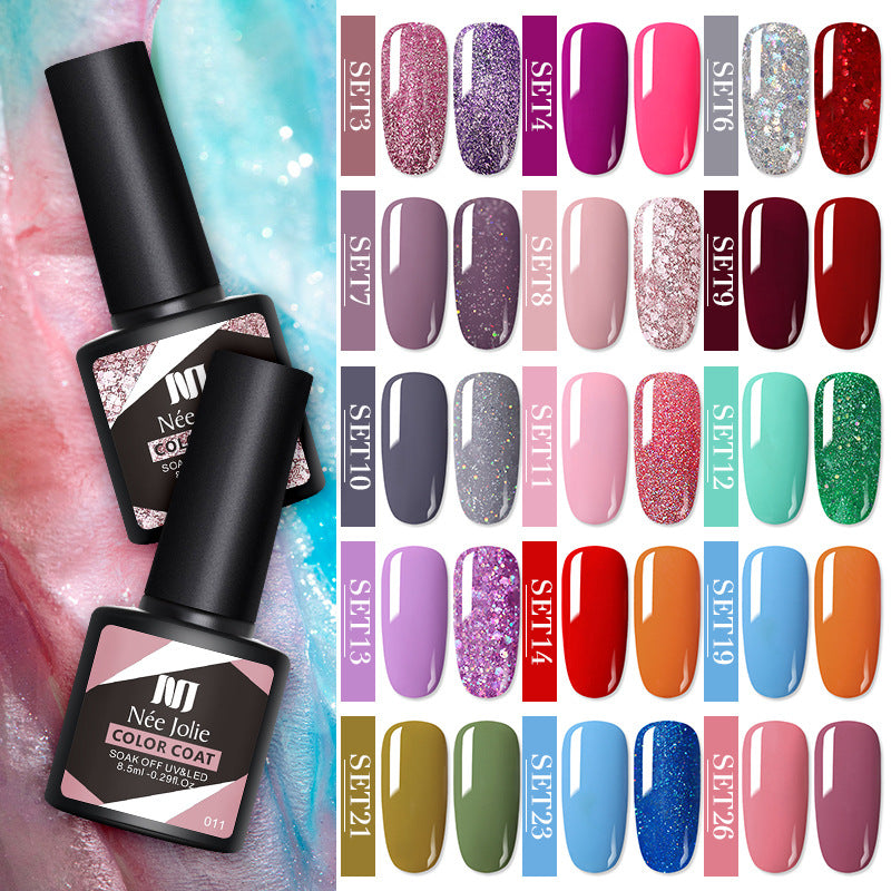 Reflective Gel Nail Polish Set - Christmas Red UV-LED Safe Long-Lasting