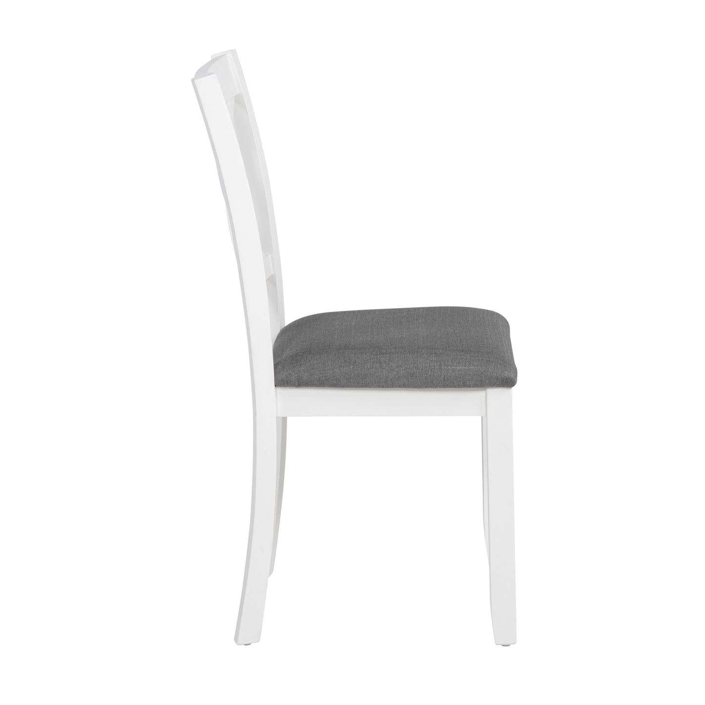 Wooden Dining Chairs Set of 4 with Padded Seats - Grey & White