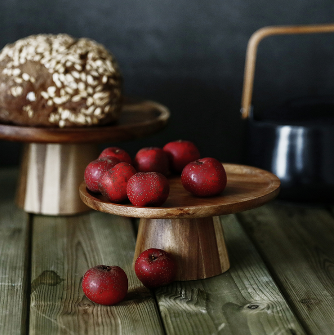 Japanese-Style Wooden Fruit Serving Tray - Small & Large Options