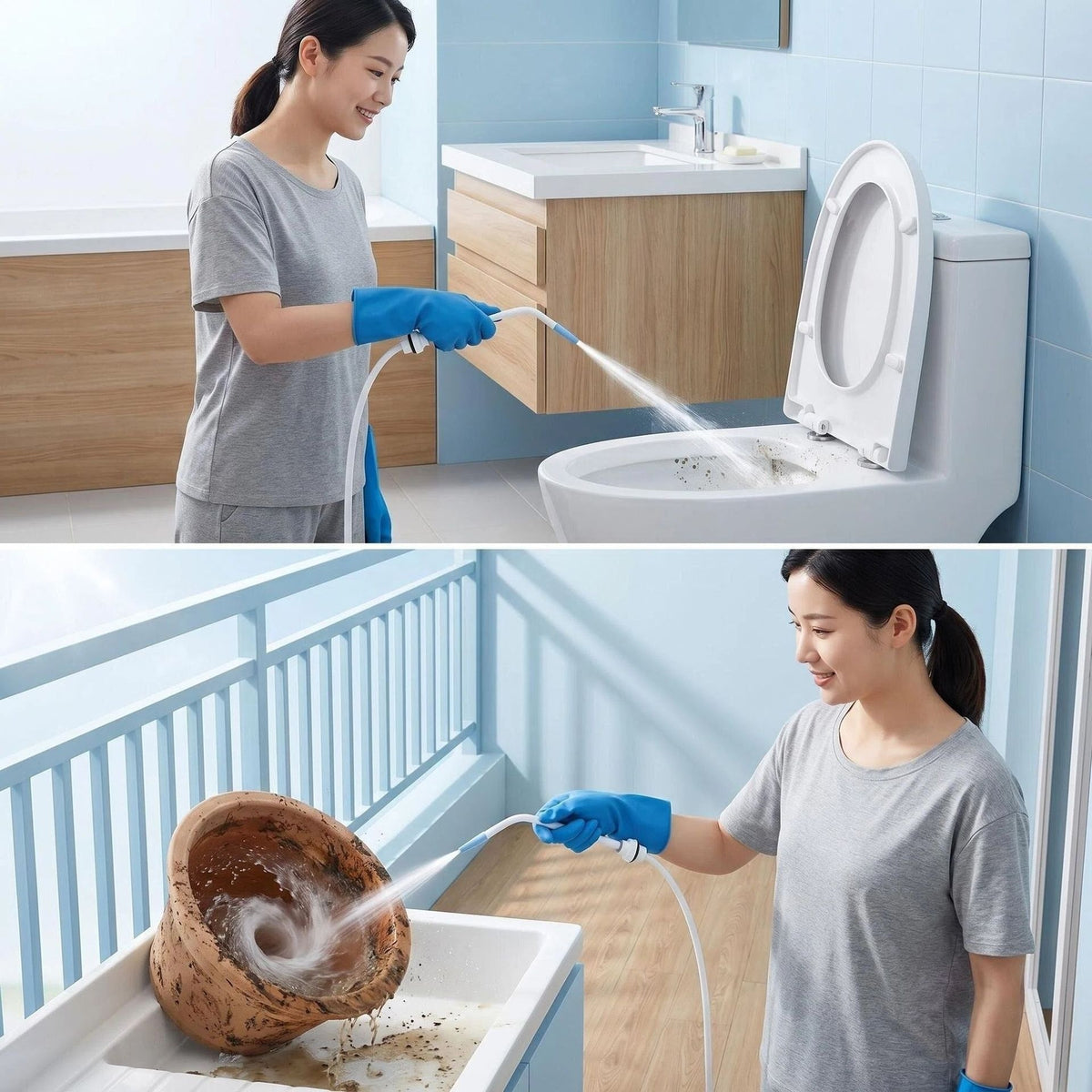 High-Pressure Toilet Cleaning Nozzle for Hard-to-Reach Areas