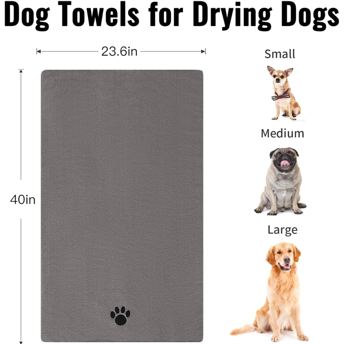 Microfiber Dog Towel Set - Super Absorbent & Soft Pet Towels for Dogs & Cats
