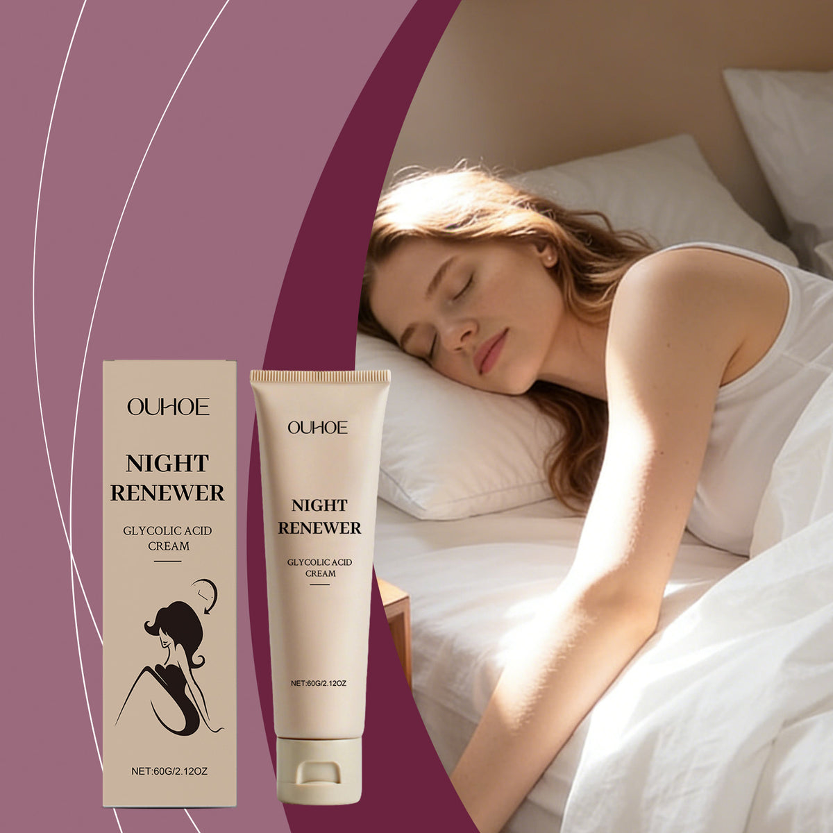 Sleep-Soothing Face Cream with Glycolic Acid - 60g Relaxing Skin Care