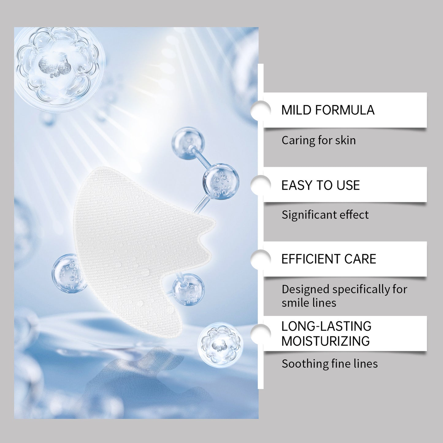 Facial Patch Set for Skin Care - Microcrystalline Smile Pattern 12 Pieces