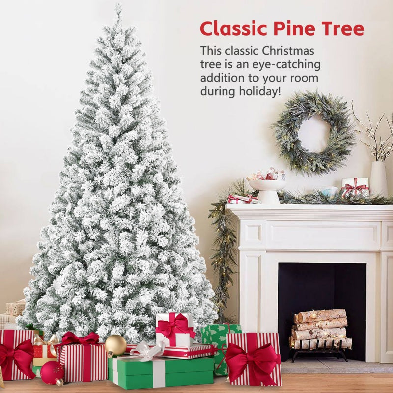 4ft Snow Flocked Artificial Christmas Tree with Foldable Base