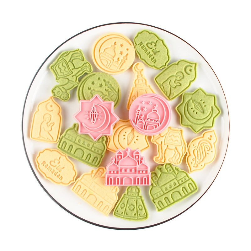 8-Piece Cookie Mold Set for Baking and Cake Decorating - Plastic Irregular Shapes