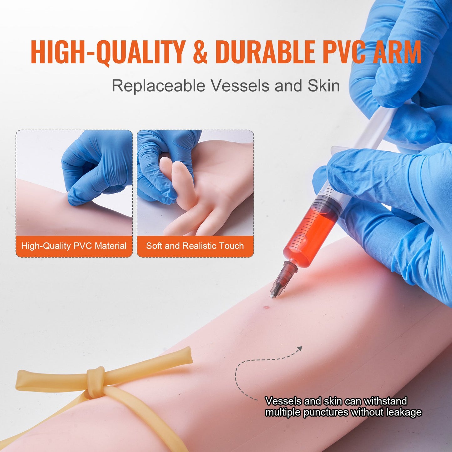 Phlebotomy Practice Kit - Realistic IV Training Arm with Bag