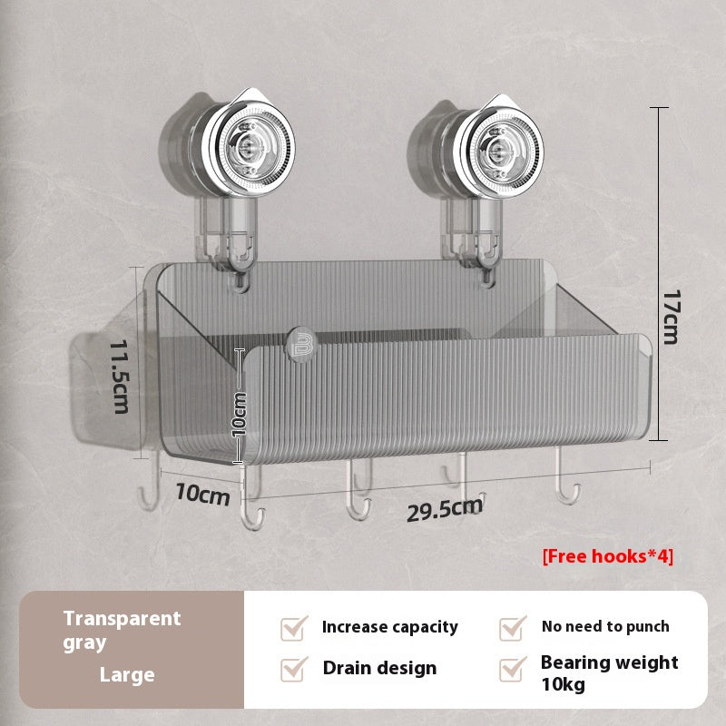 Bathroom Suction Cup Triangle Storage Rack Punch-Free Wall Organizer