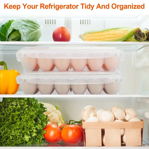 Stackable Egg Holder - 2Pcs 18-Cavity Egg Storage Container