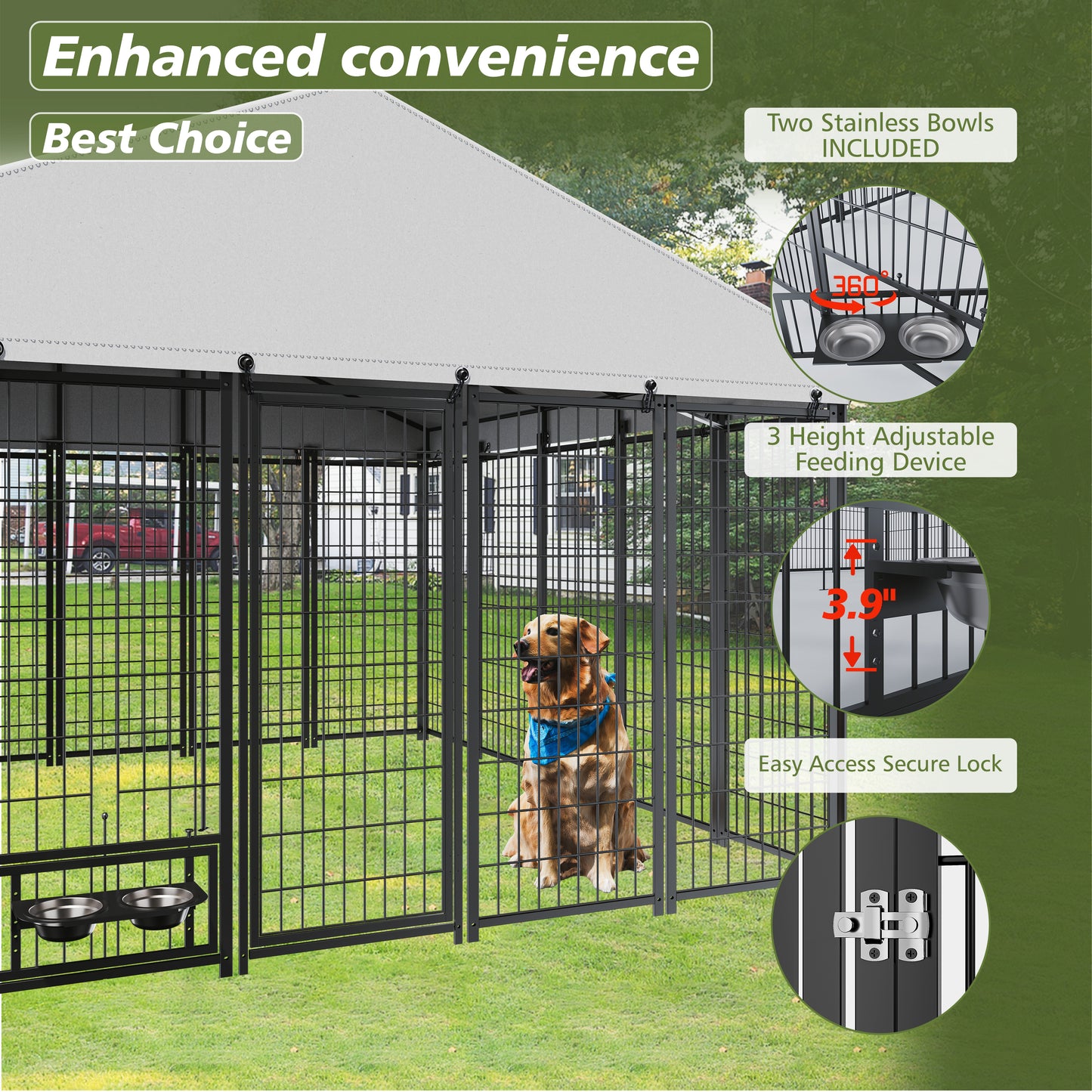 Large Dog Kennel Outdoor Pet Pens Dogs Run Enclosure Animal Hutch