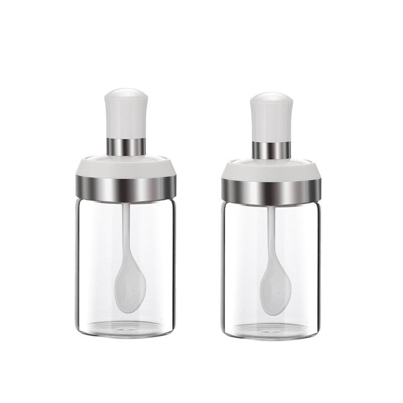 Glass Salt Shaker with Sealed Moisture-Proof Lid - Kitchen Storage Jar