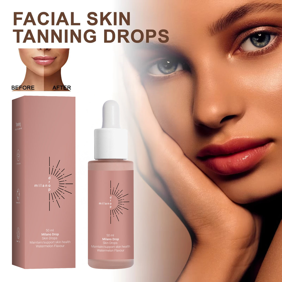 Self Tanning Face & Body Serum - Dark Bronzer & Fine Line Repair, 50ml