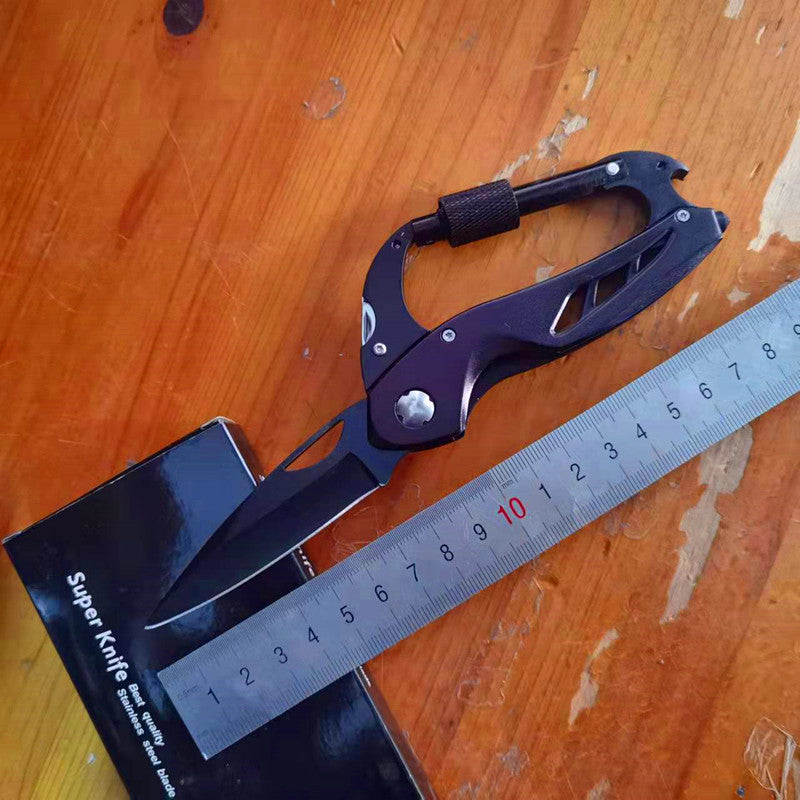 Outdoor Five-in-One Aluminum Alloy Stainless Steel Tool with Carabiner