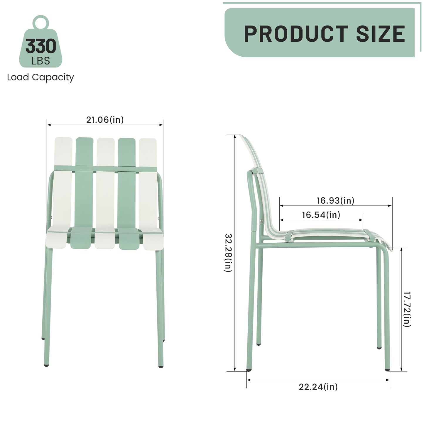 Modern Striped Color Block Chairs 4-Pack with Round Table - Waterproof
