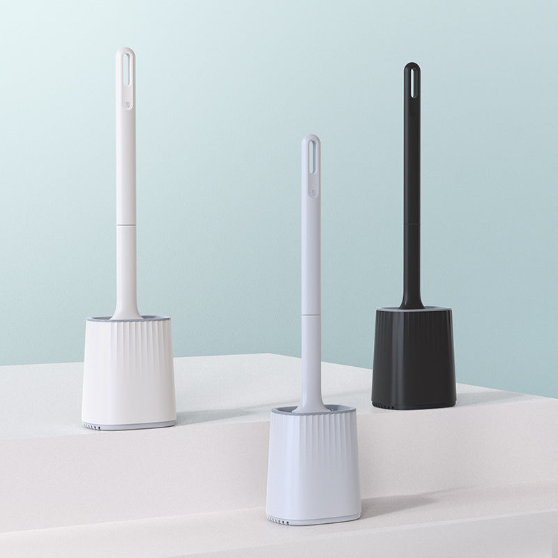 Multi-Functional Detachable Handle Toilet Cleaning Brush Set with Base - No Dead Angle TPR Soft Glue