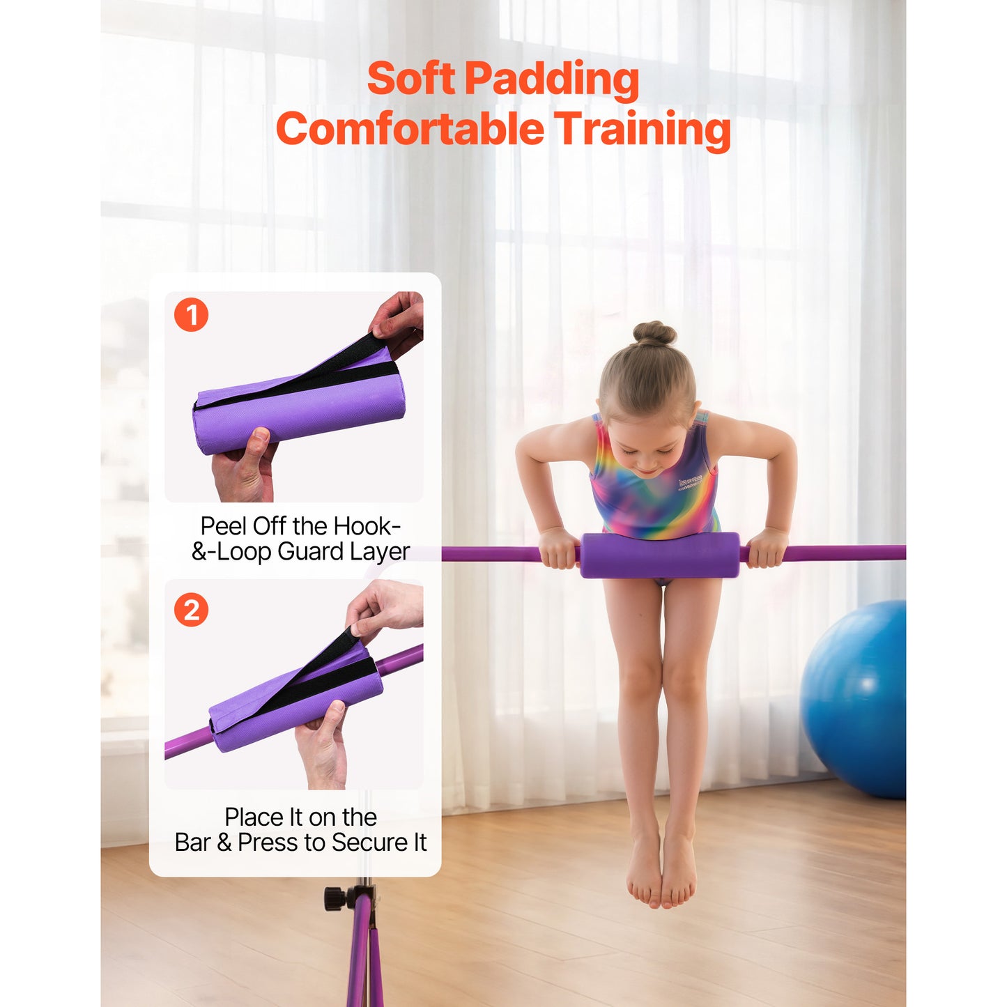 Kids Gymnastics Bars - Foldable Adjustable Horizontal Training Bar for Indoor & Outdoor Play