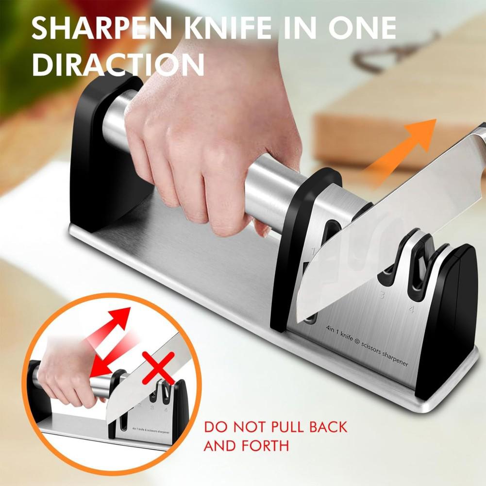 Non-slip Kitchen Knife Sharpener, Ergonomic Handle, Safe And Fast