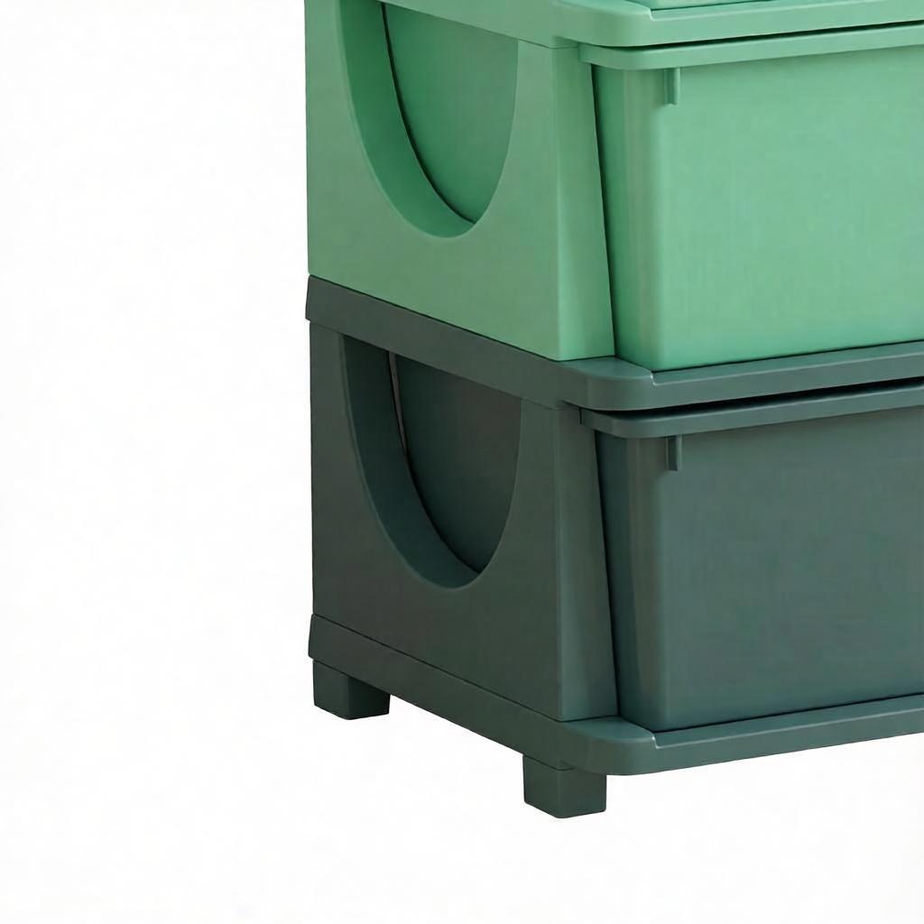 Vertical Drawer Unit Toy Organizer - Green Storage Tower