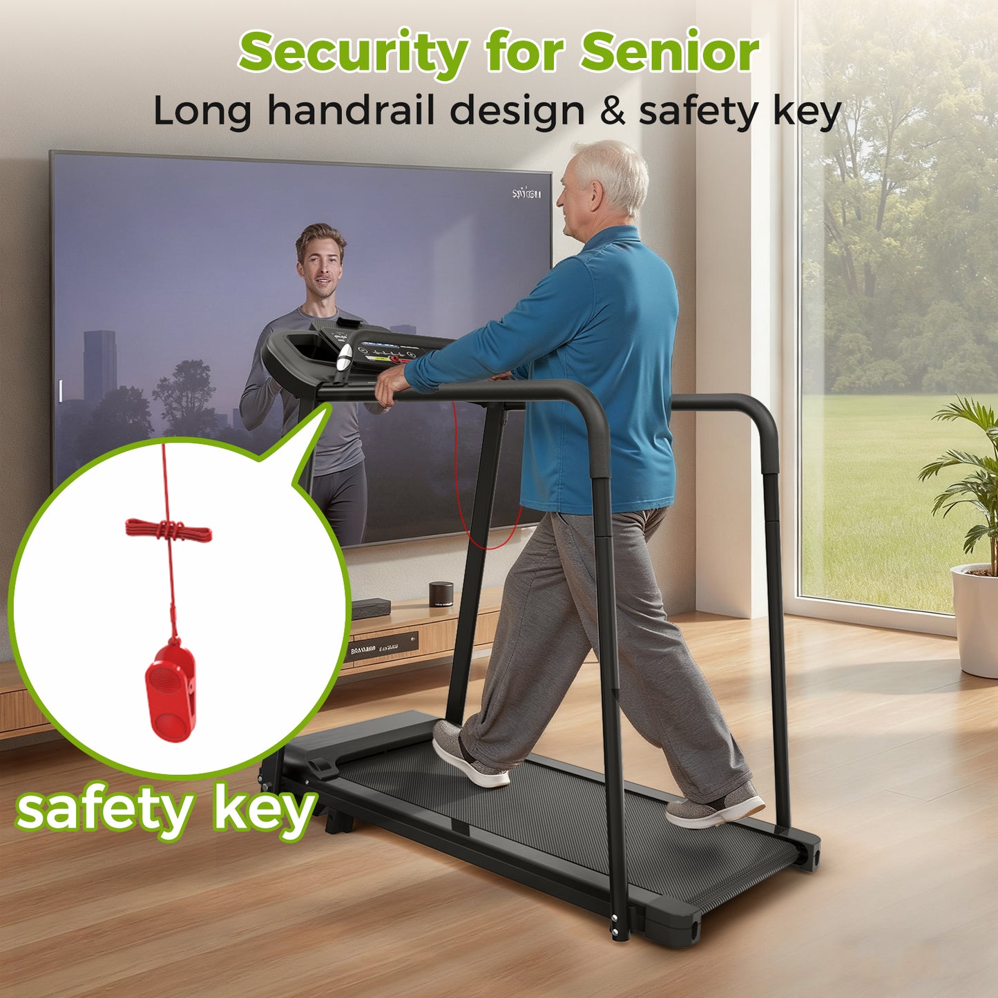 Elderly Rehabilitation Treadmill with LED Display - JK1609L-3