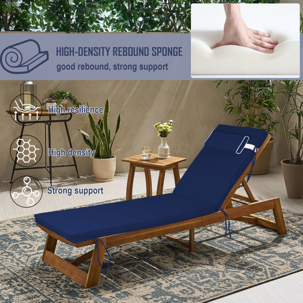 Waterproof Outdoor Chaise Lounge Cushion - 72x21x3 Inches