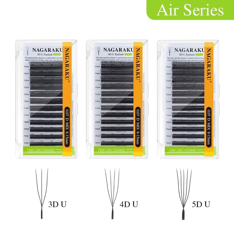 False Eyelashes with U-Shaped Leaf Grass Design - Multiple Styles & Sizes