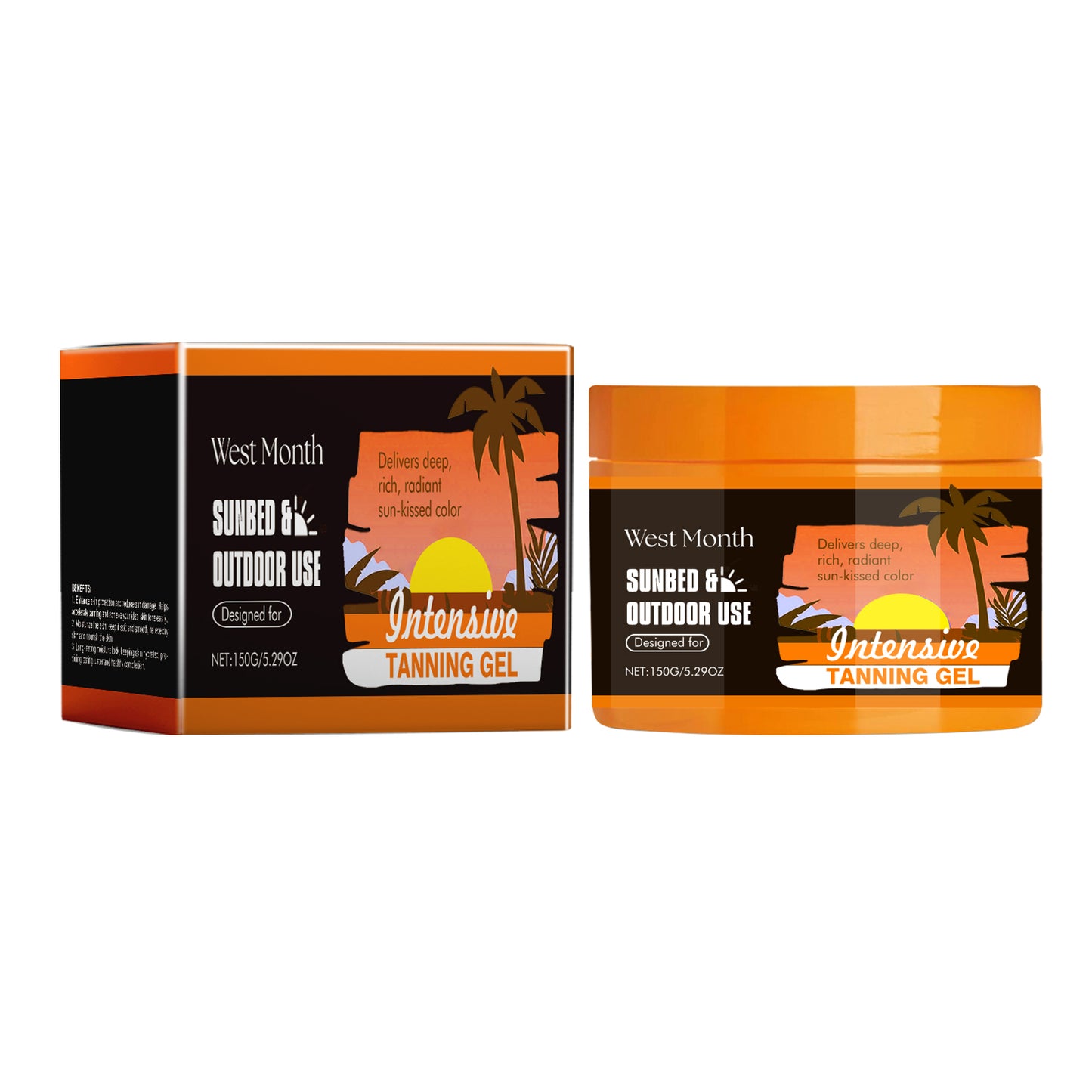 Carrot Black Tanning Gel - Moisturizing Body Bronzer with Vitamin E