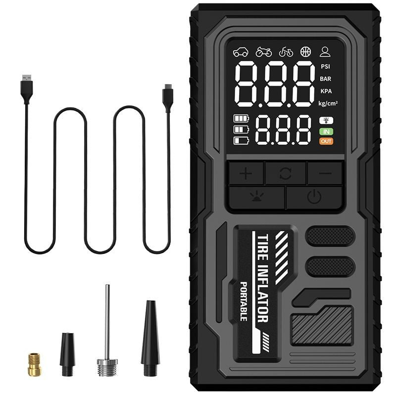 Wireless Portable Car Air Pump with Power Bank and Light