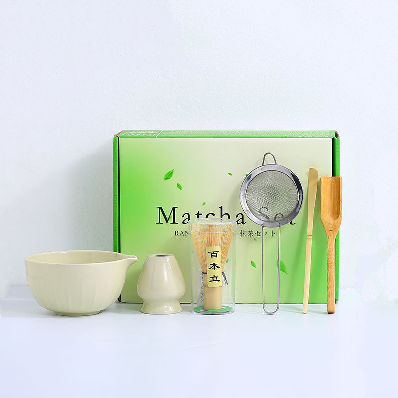 Japanese Tea Ceremony Set with Matcha Bowls & Whisks - Multiple Colors