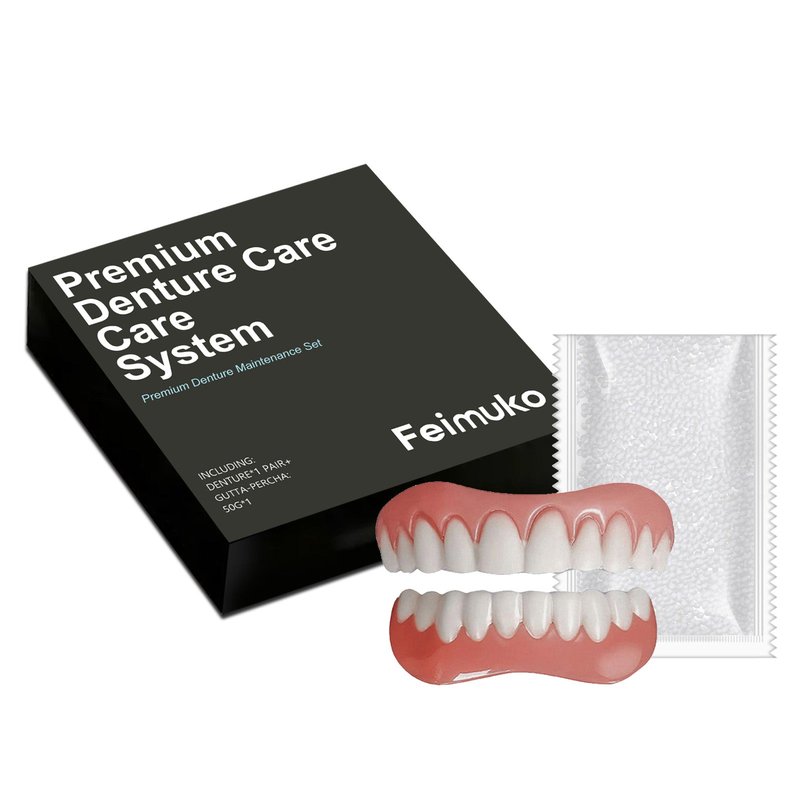 Dental Prosthesis Set - Resin Teeth Cap with Adhesive