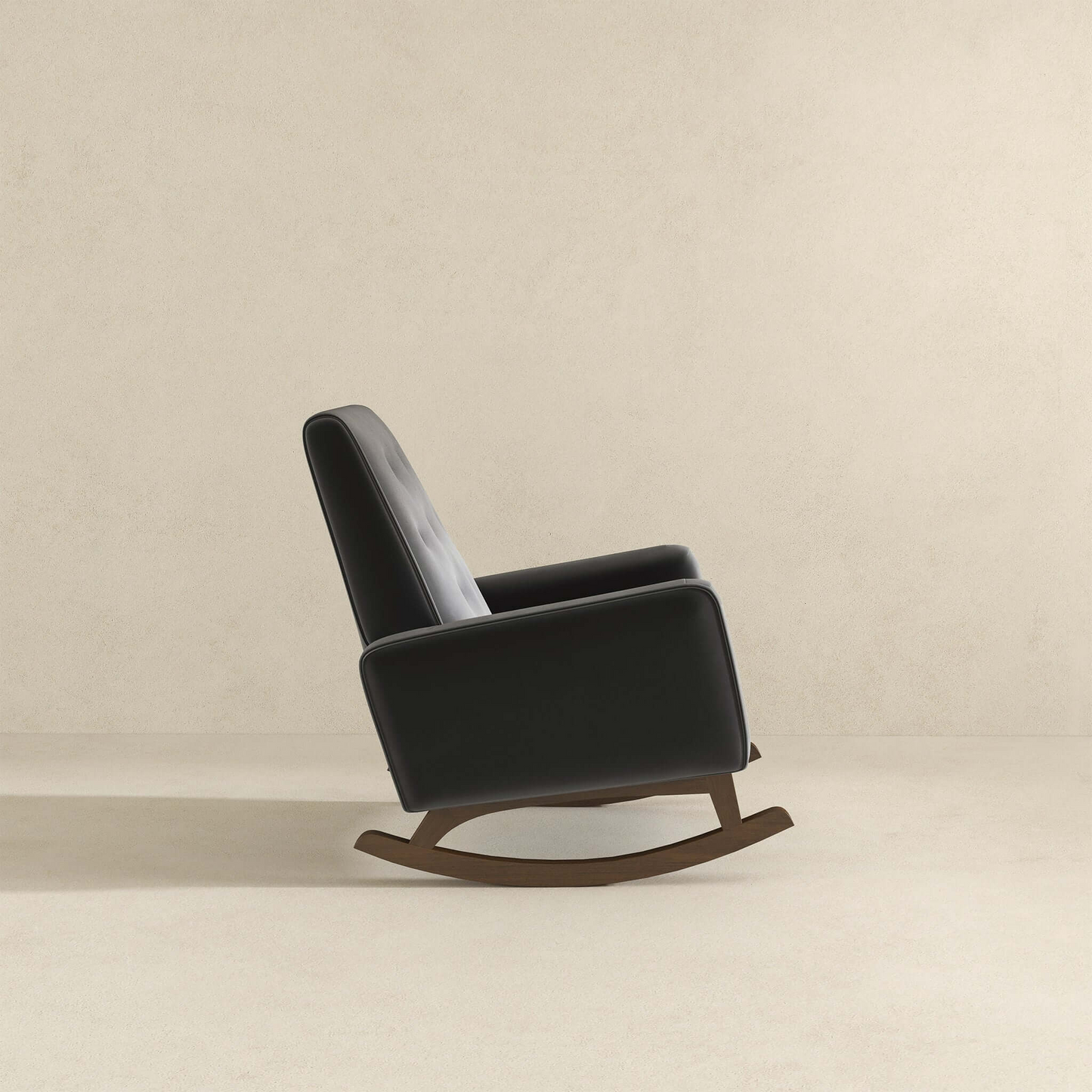 Elegant Style Demetrius Dark Grey Fabric Rocking Chair With Solid