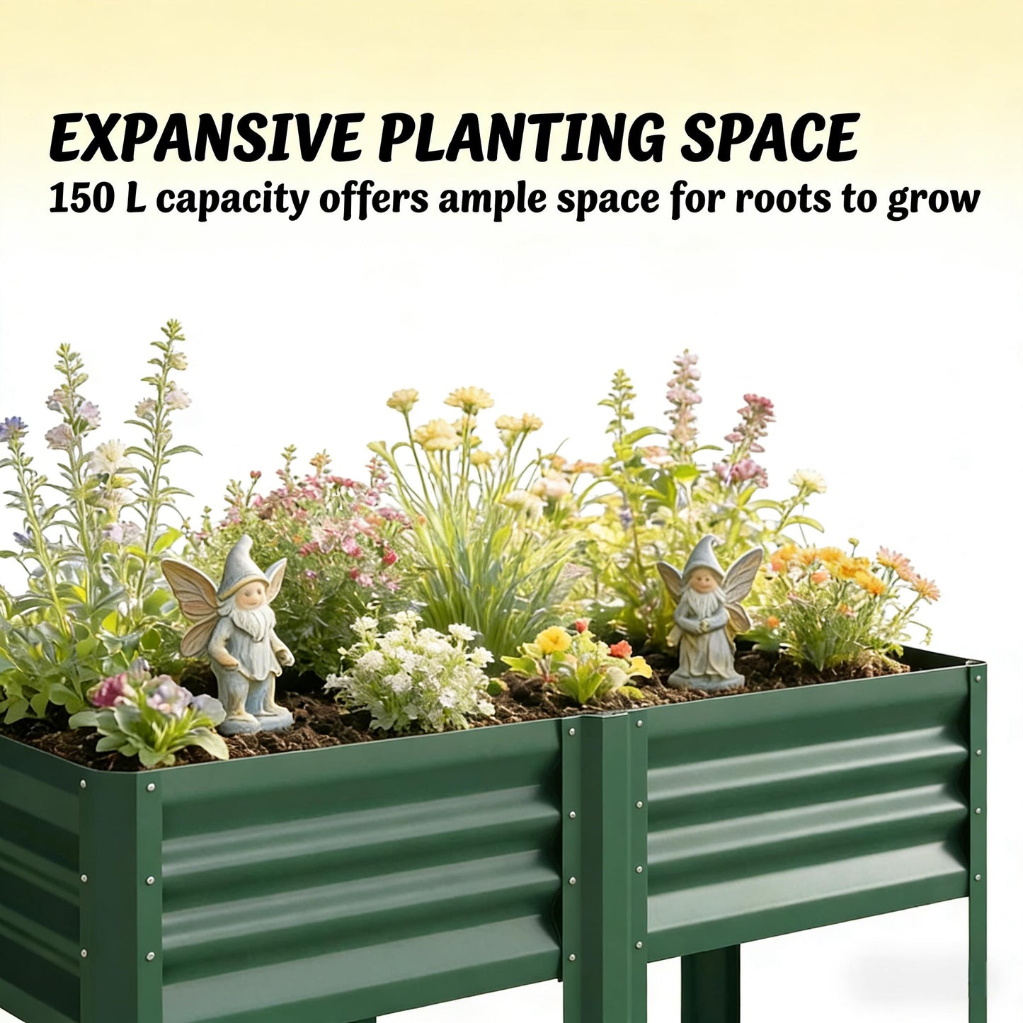 Elevated Planter Box - Outdoor Raised Garden Bed in Green