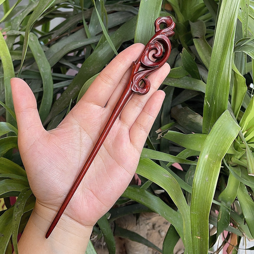Ebony Antique Carved Hairpin