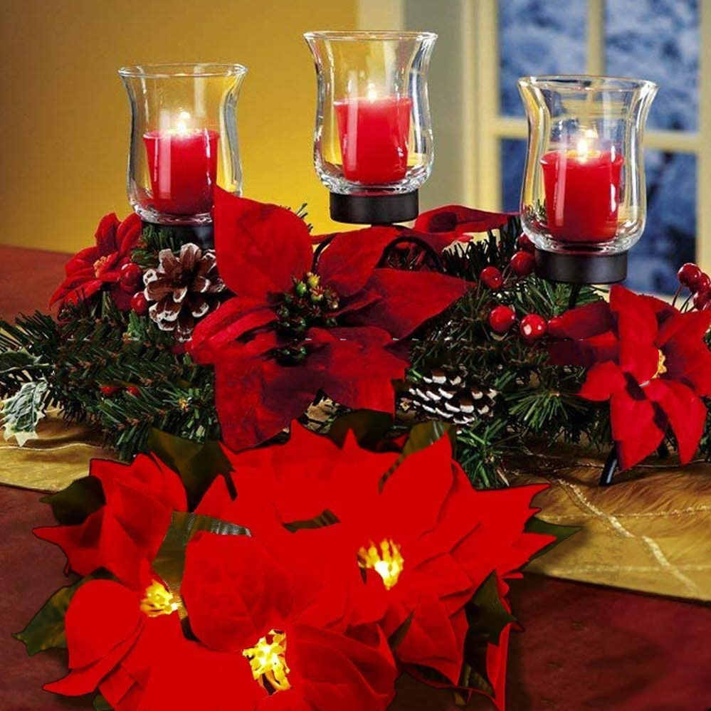 Red Flower String Lights for Door Frame Escalator Decoration 2M 10LED