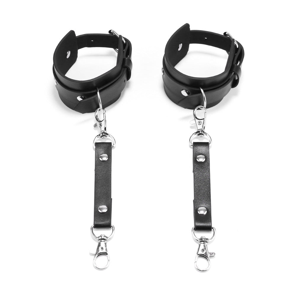 Adjustable Punk Style Handcuff Belt & Leg Ring Set for Couples