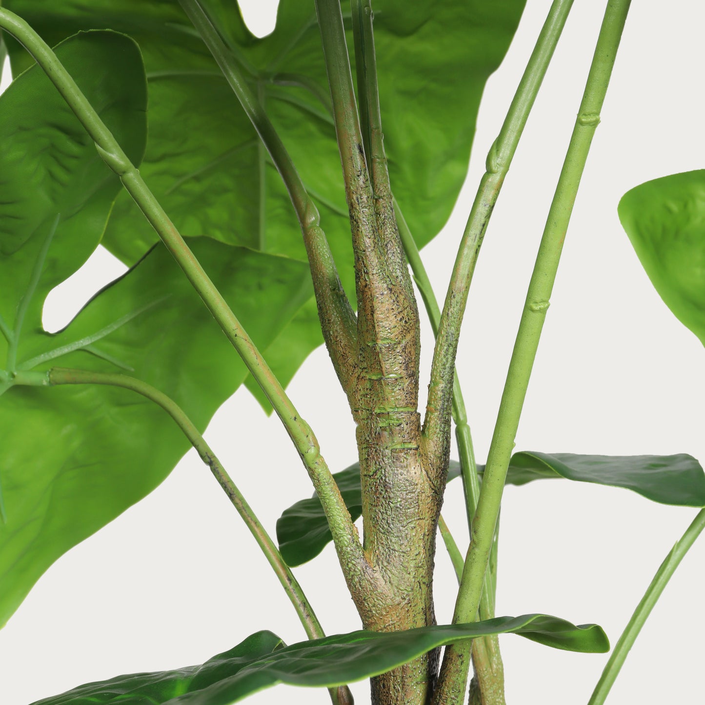 30'' Artificial Alocasia Leaf Plant with White Pot - 2pc Set