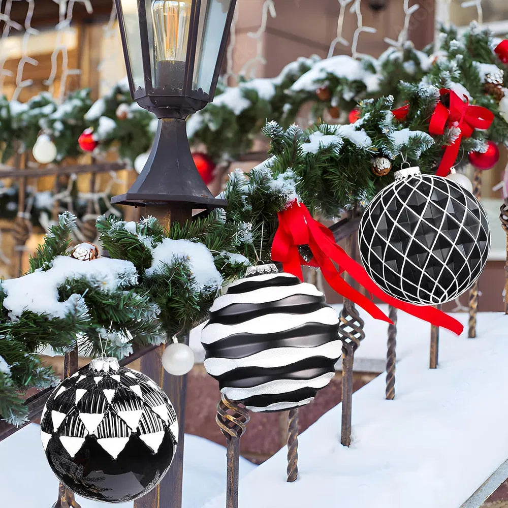 Large Christmas Ball Ornaments - 4 Pcs Shatterproof Decorations