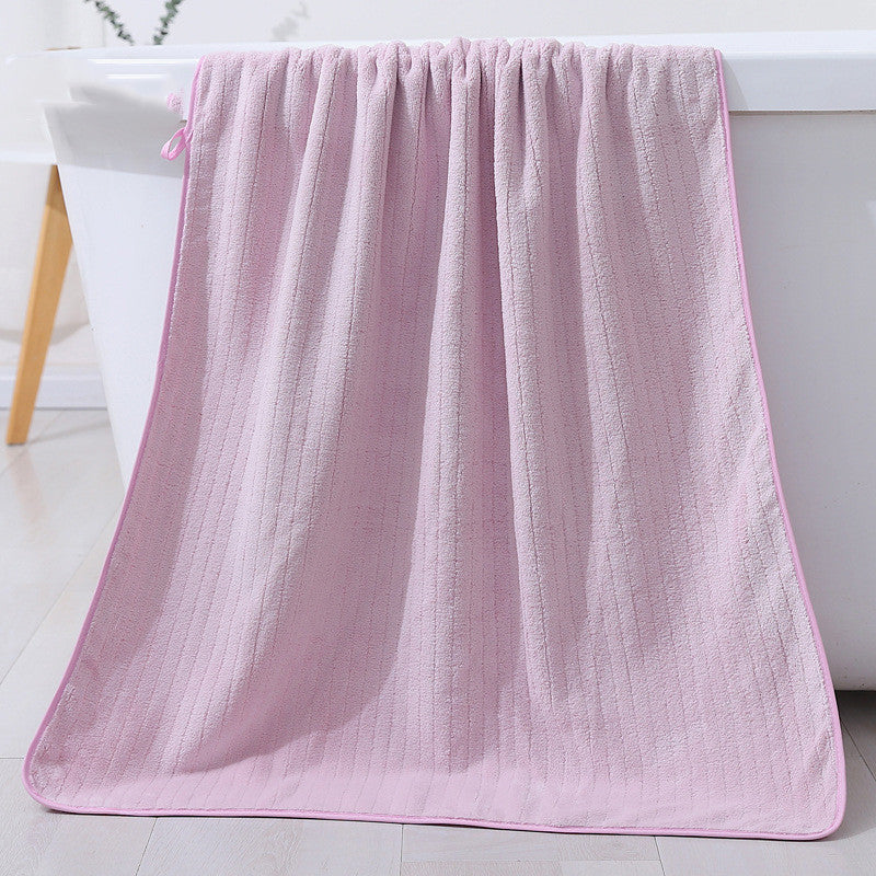 Large Coral Fleece Bath Towel - Thickened Swim & Beach Towel 70x140cm