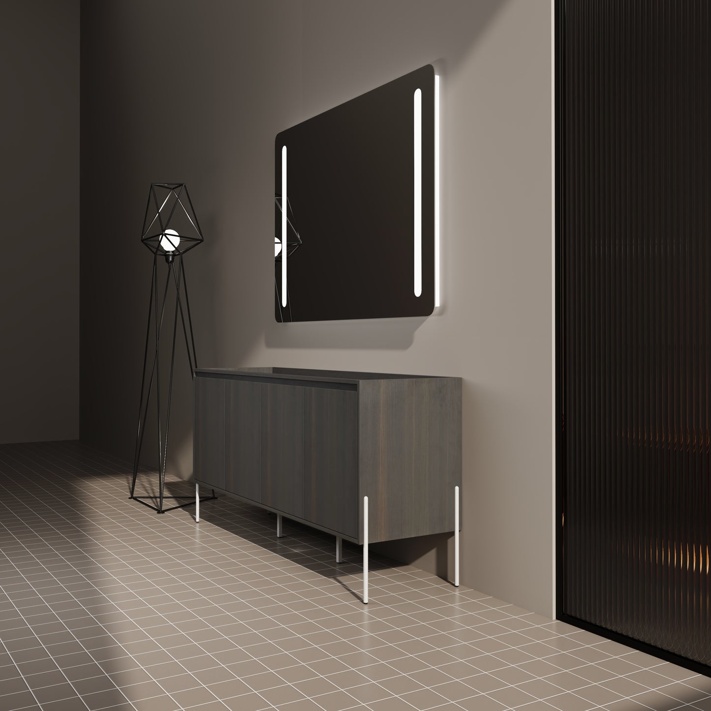 60" Freestanding Bathroom Vanity with Soft Close Doors - Dark Oak