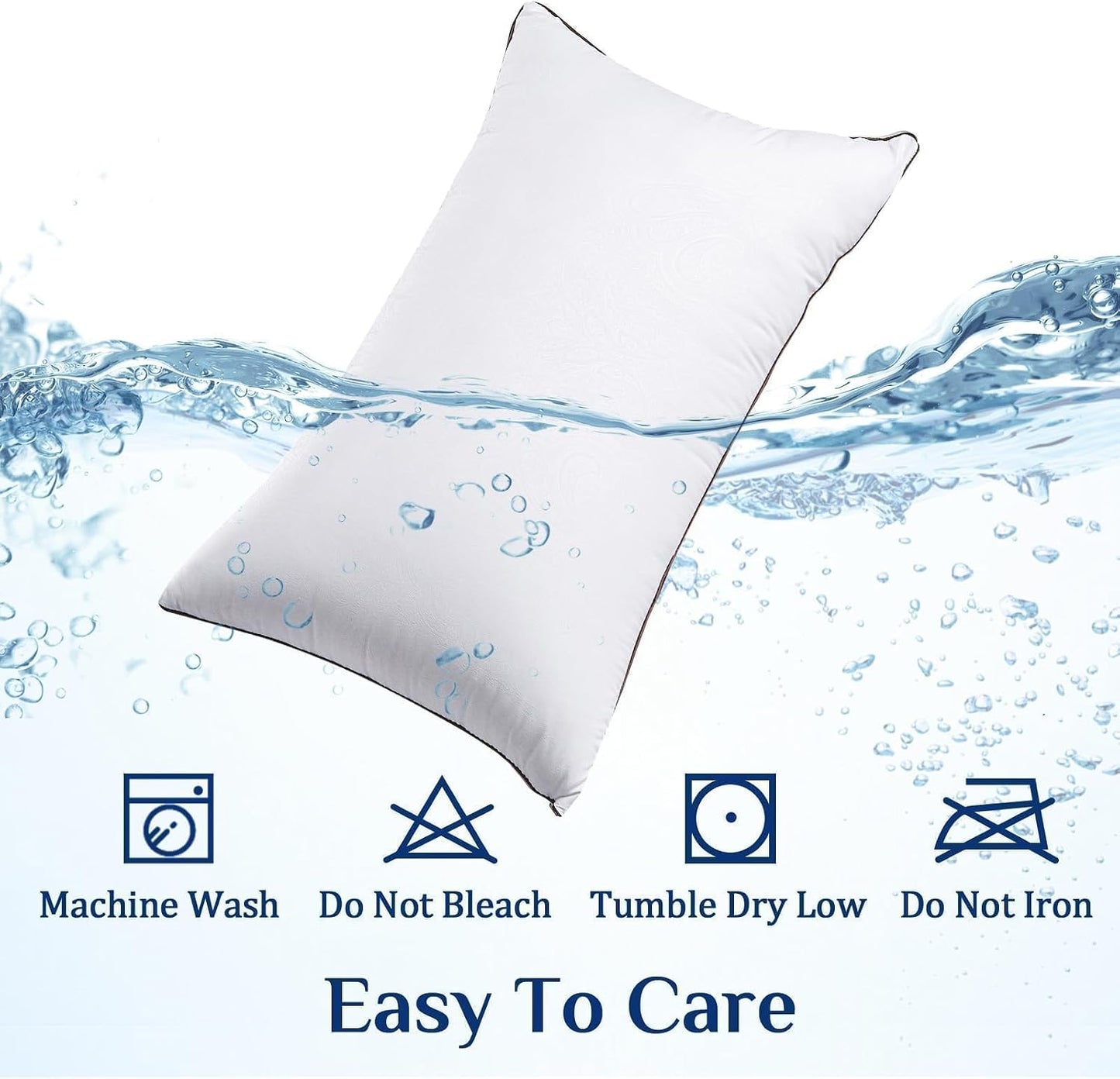 Down Alternative Pillows - Standard Size, Fluffy & Supportive, 2 Pack