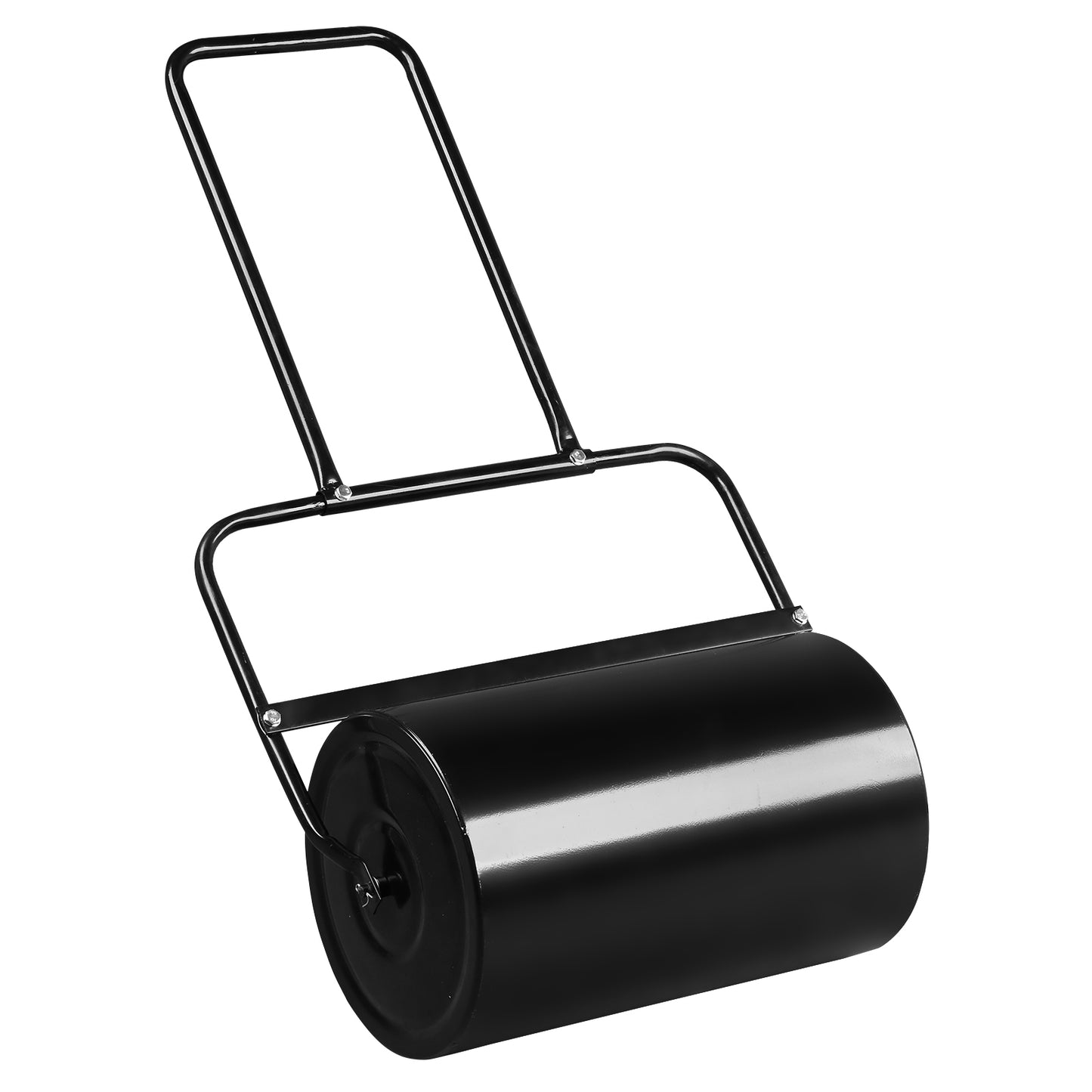 19 Inch Black Steel Lawn Roller for Gardening & Ground Flattening