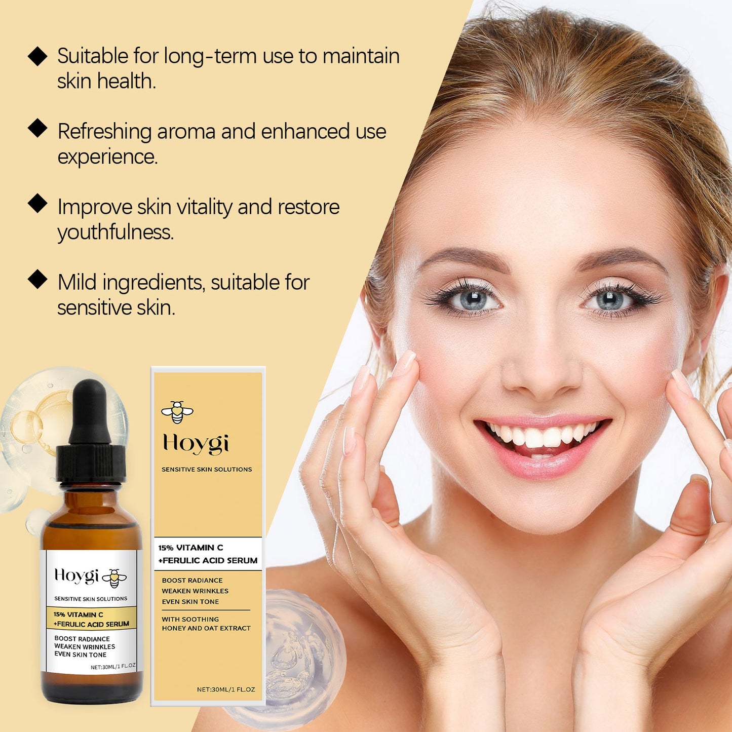 Vitamin C Honey Face Serum - Hydrating & Firming Facial Care 30ml