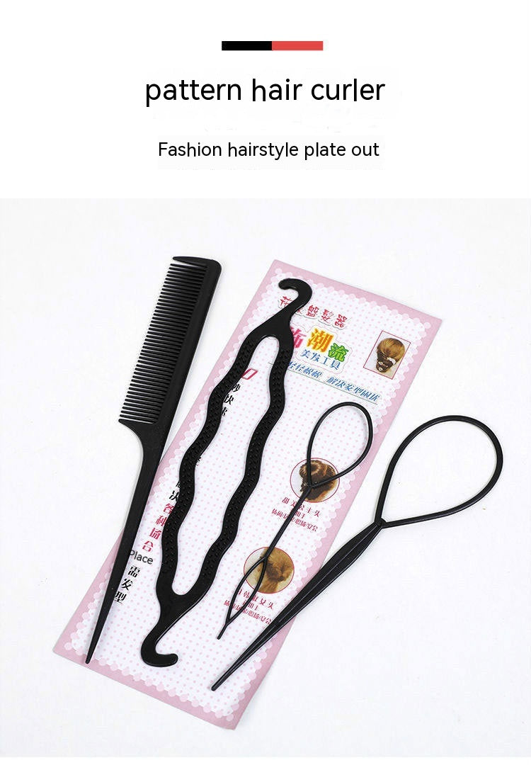 Plastic Comb Pattern Design Hair Pulling Needle Ball Head Hair Curler - Multi Colors