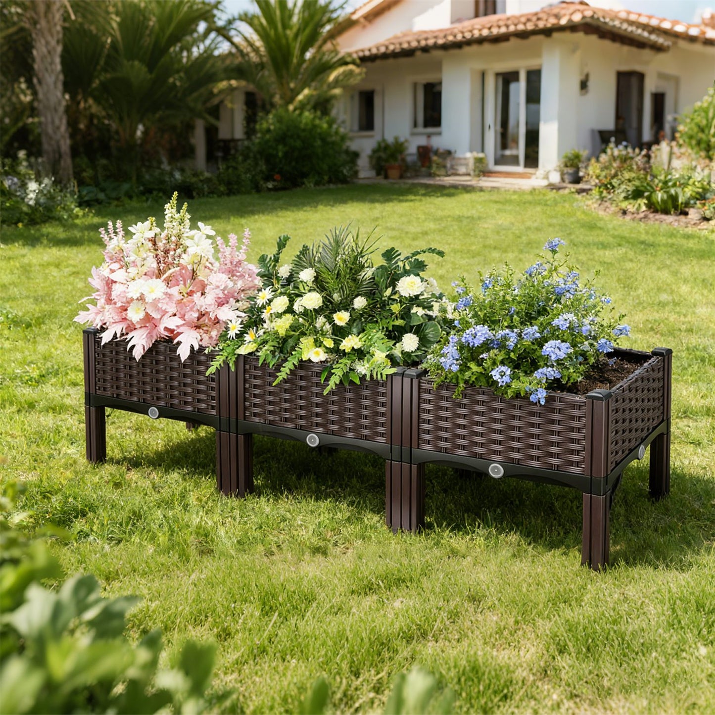 Outdoor Raised Garden Bed with Legs and Self-Watering System - Multiple Sizes