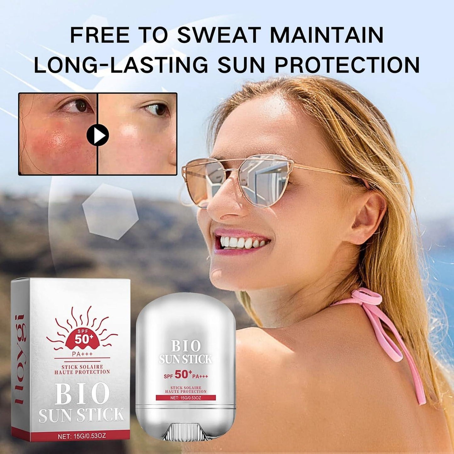SPF 50+ Bio Sunscreen Stick - Waterproof Face & Body Sun Protection