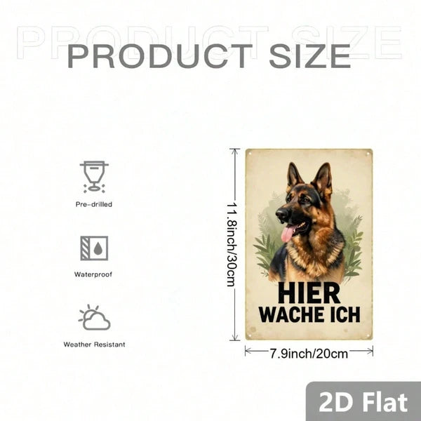 Vintage German Shepherd Metal Sign - Retro Dog Wall Art