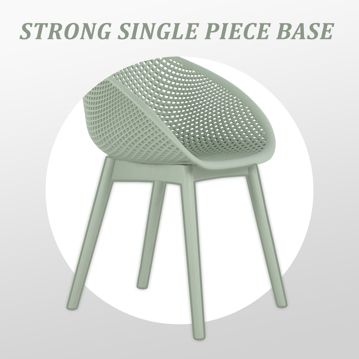 Modern Pale Green Lounge Chairs & Round Table Set - 2-Pack